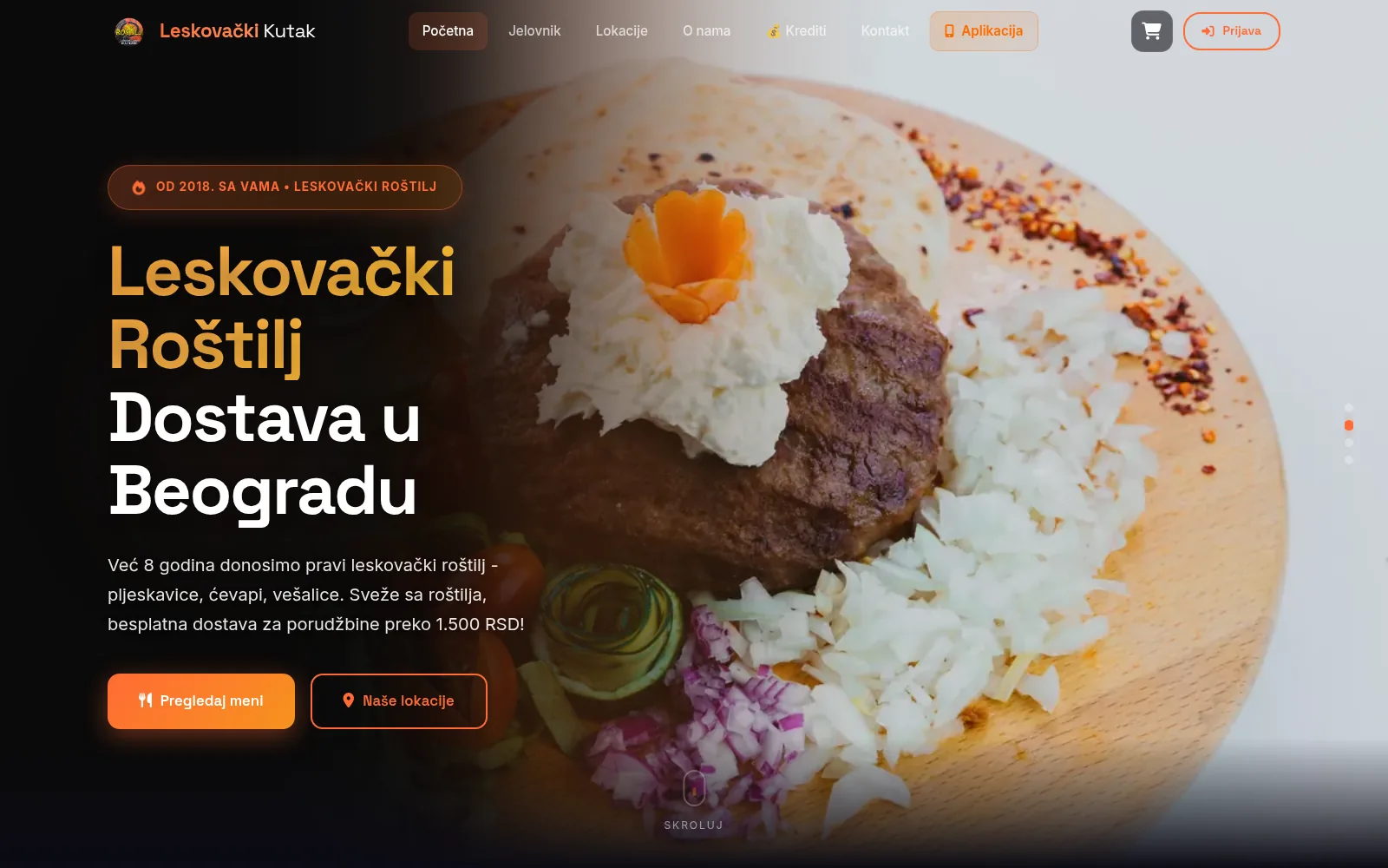 Naslovna strana sajta Leskovački Kutak
