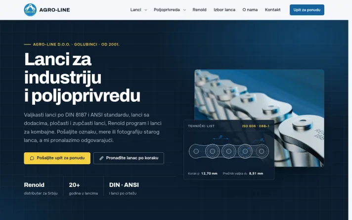 Demo predlog sajta: lanci za industriju i poljoprivredu, Golubinci