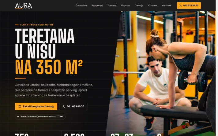 Demo predlog sajta: teretana, Niš