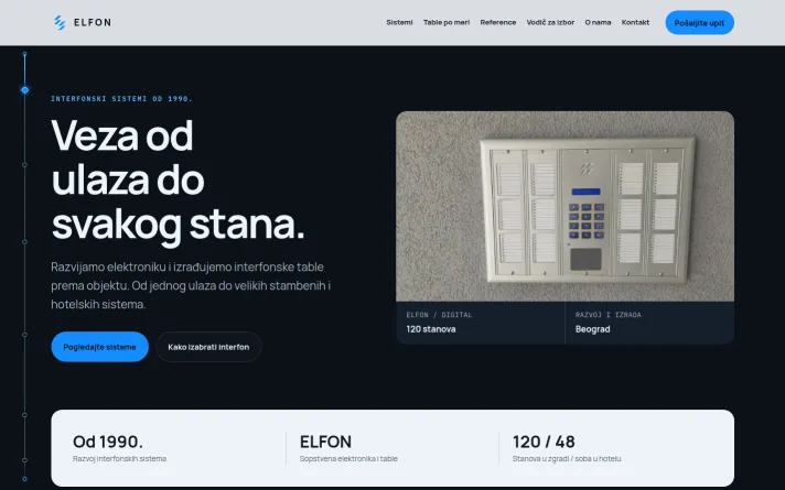 Demo predlog sajta: interfonski sistemi i elektronika, Beograd