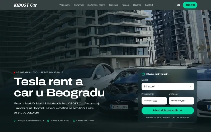 Demo predlog sajta: rent a car, Beograd