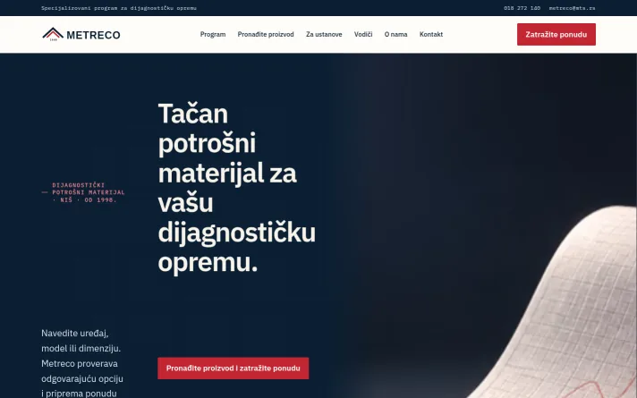 Demo predlog sajta: medicinski potrošni materijal, Niš