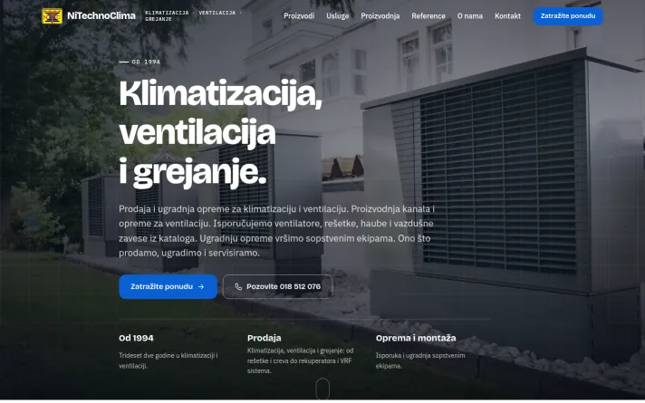 NiTechno Clima, sajt u izradi