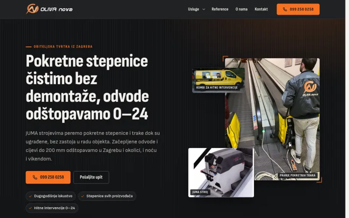 Demo predlog sajta: čišćenje pokretnih stepenica, Zagreb