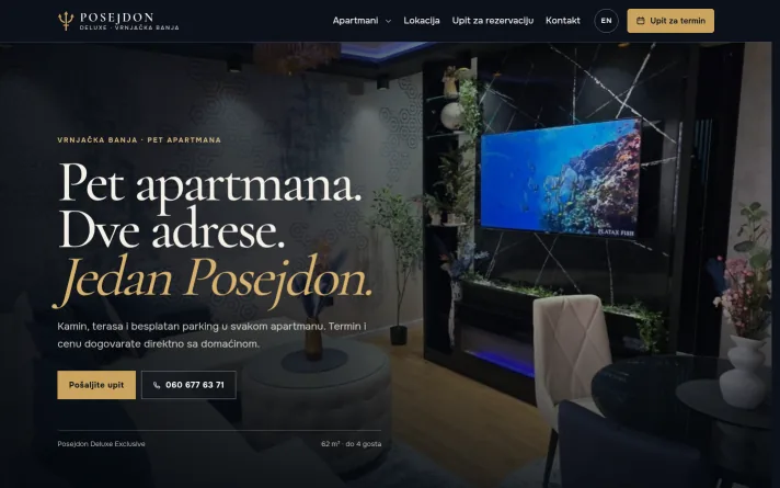 Demo predlog sajta: apartmani, Vrnjačka Banja