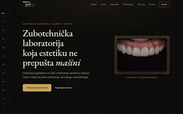 Demo predlog sajta: zubotehnička laboratorija, Beograd