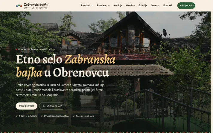 Demo predlog sajta: etno selo, Obrenovac