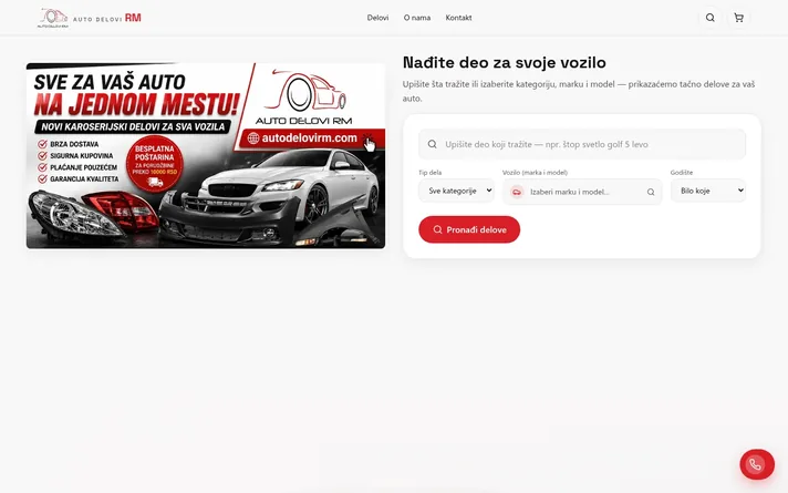 Auto Delovi RM — sajt