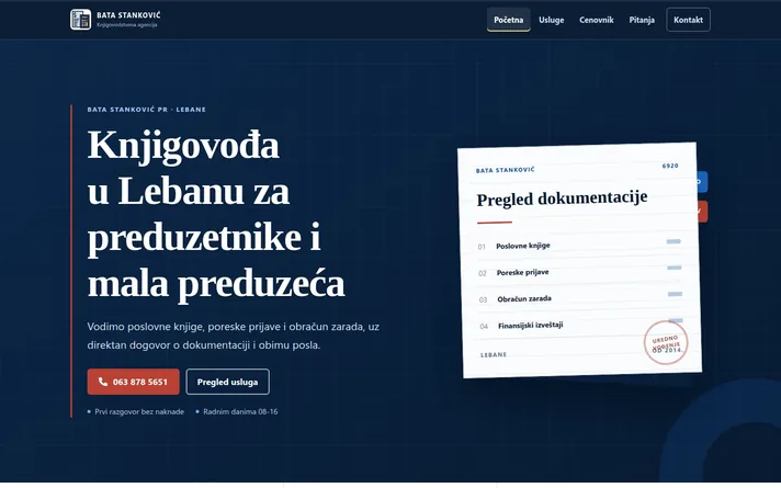 Bata Stanković PR — sajt