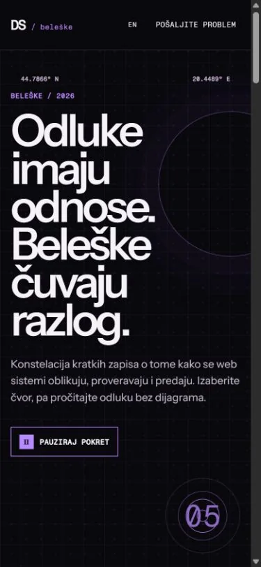 Naslovna strana sajta D. Svilenković na telefonu