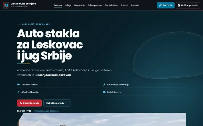 Glass Service Bošnjace — sajt