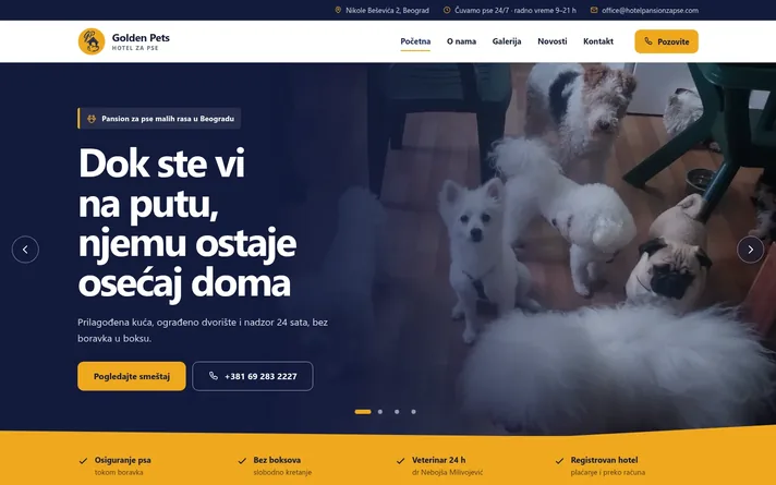 Golden Pets Hotel — sajt