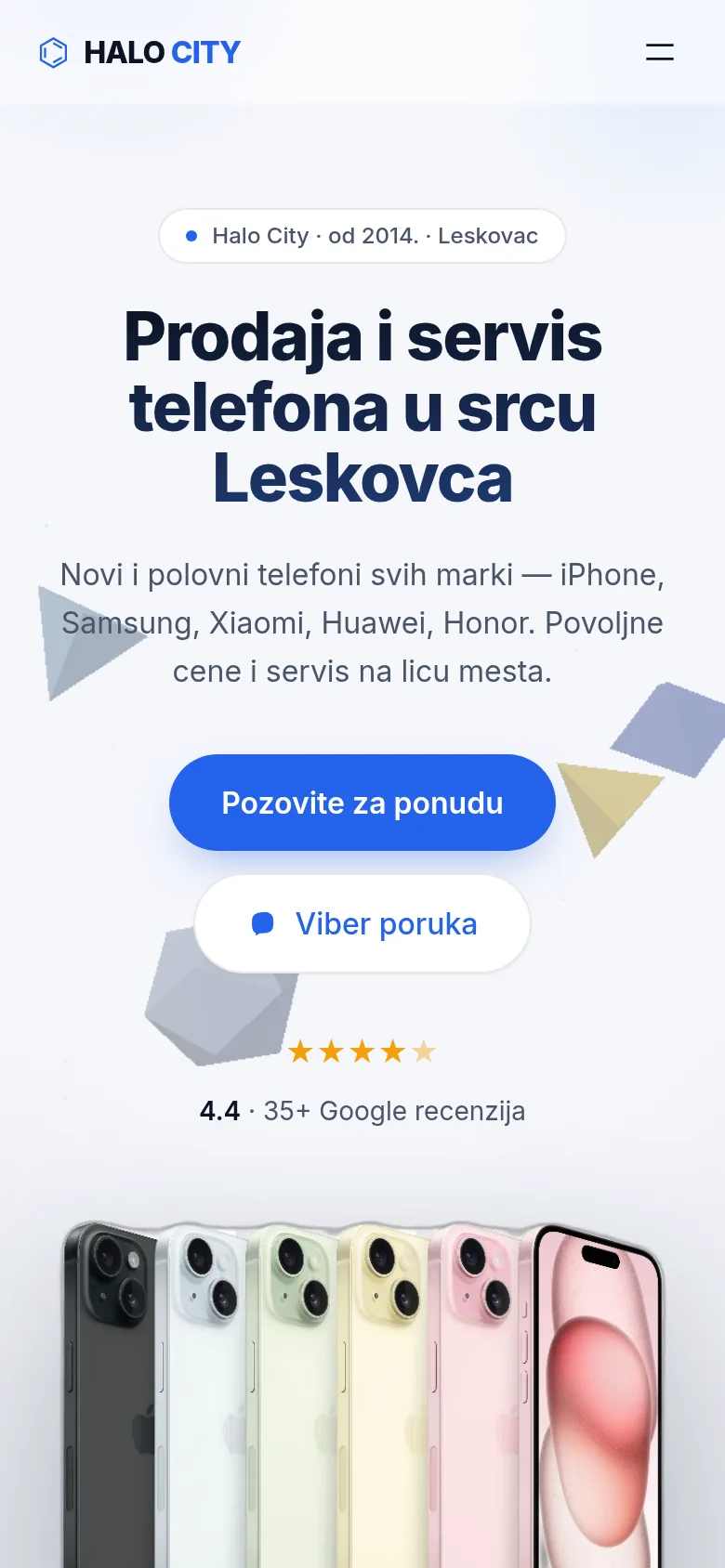 Sajt Halo City Leskovac na telefonu