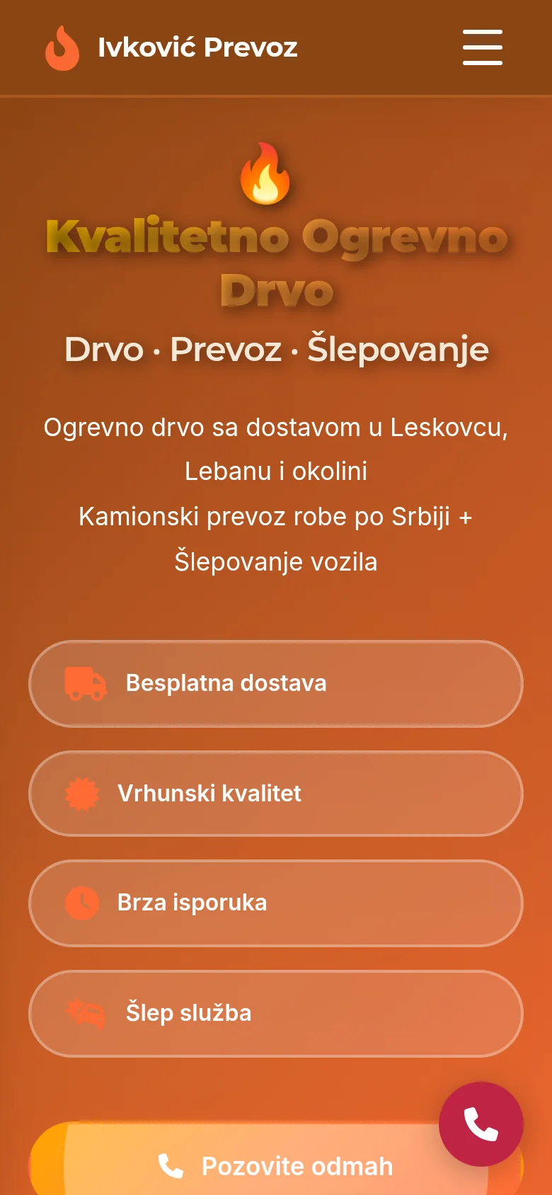 Sajt Ivković Prevoz na telefonu
