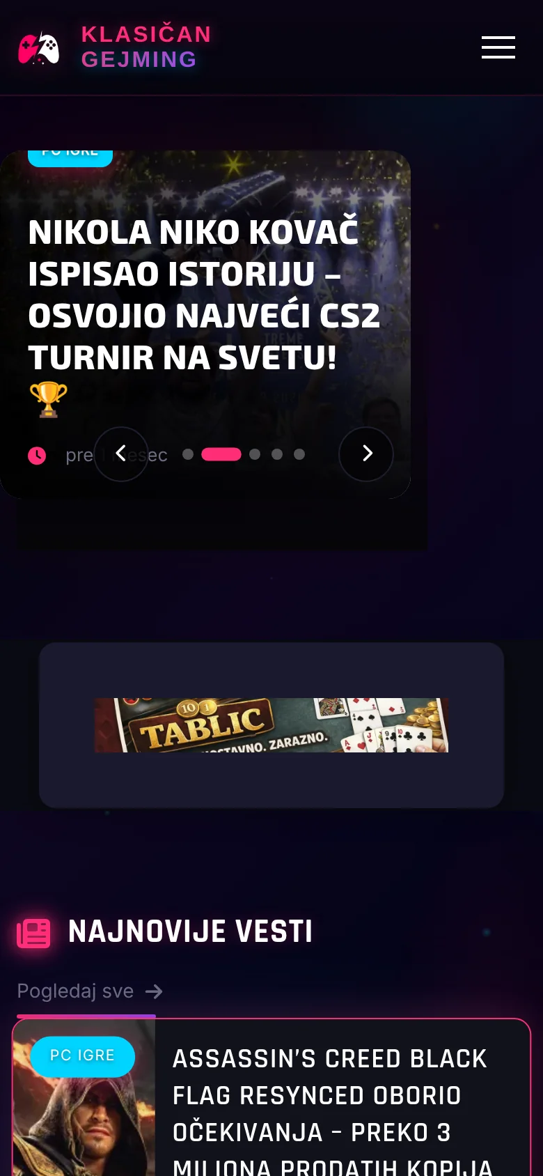 Portal Klasičan Gejming na telefonu