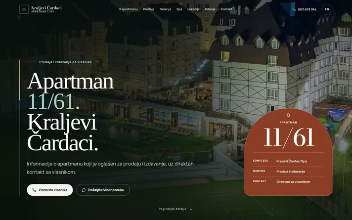 Apartman 11/61 — Kraljevi Čardaci — sajt