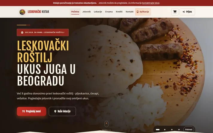 Leskovački Kutak — sajt