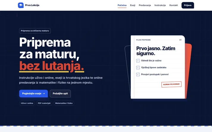Prva Lekcija — sajt