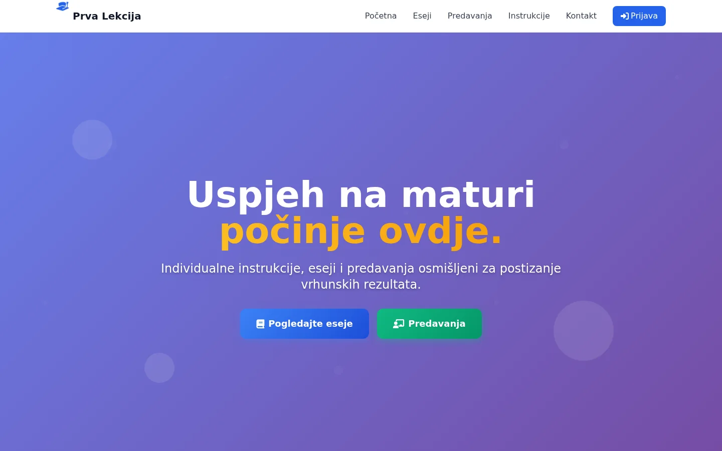 Prva Lekcija — sajt