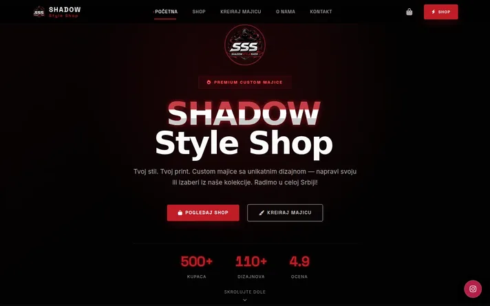 Shadow Style Shop — sajt