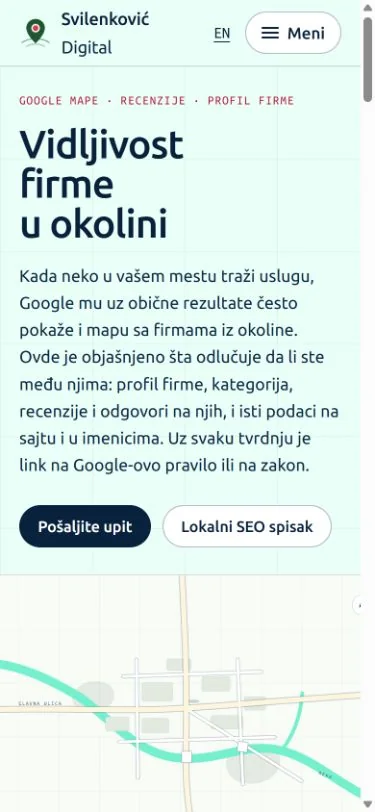 Naslovna strana sajta Svilenković Digital na telefonu