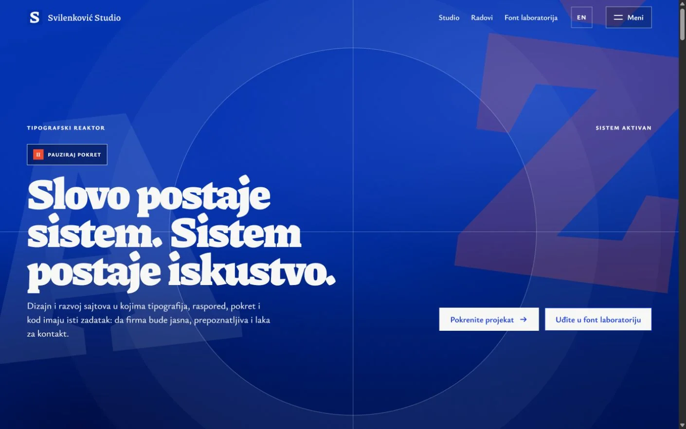 Naslovna strana sajta Svilenković Studio