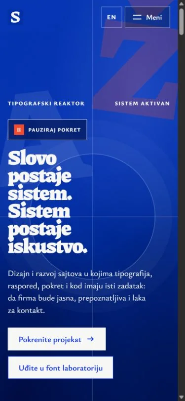 Naslovna strana sajta Svilenković Studio na telefonu