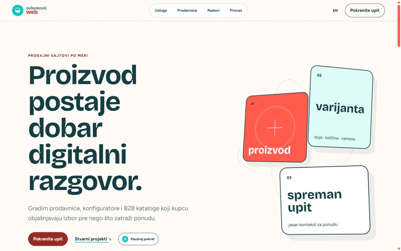 Naslovna strana sajta Svilenković Web