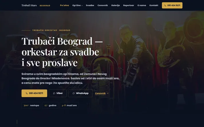 Trubači Stars — Beograd — sajt