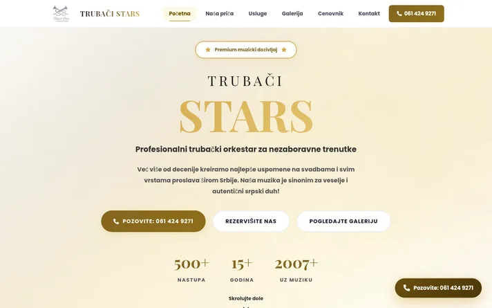 Trubači Stars — sajt