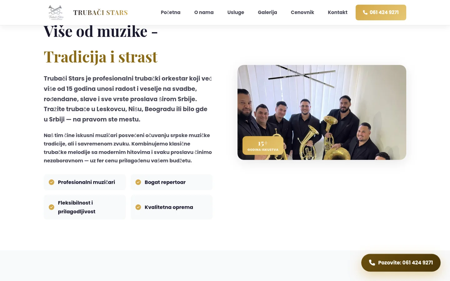 Sekcija o orkestru Trubači Stars